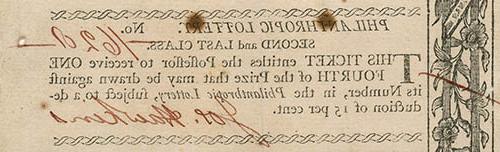 慈善彩票. No. [blank] Second and Last class : this ticket entitles the possessor to receive one fourth of the prize that may be drawn against its number, 慈善彩票, 可扣除百分之十五的彩票金额